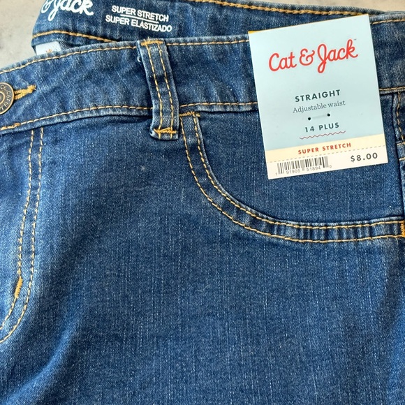 Cat and Jack straight leg 14 foot plus jeans NWT - Picture 1 of 3